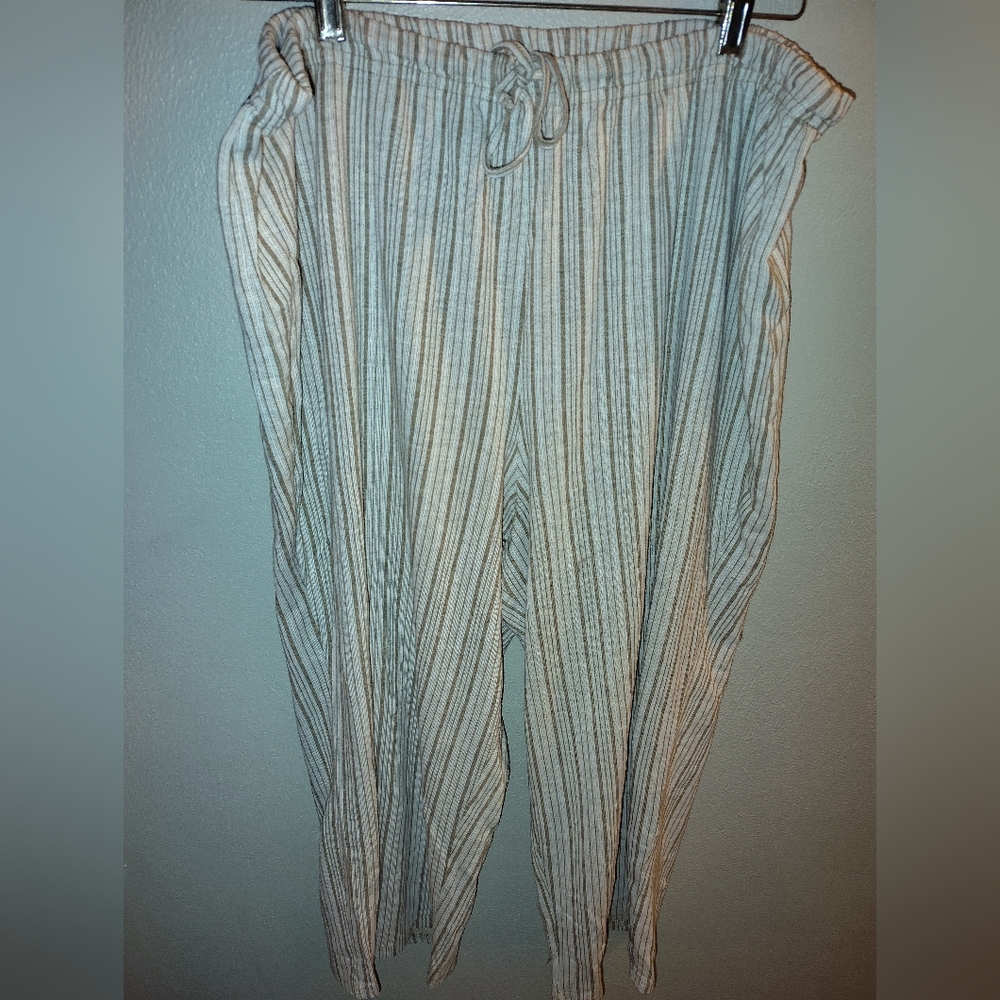 Vintage Carolina Colours Linen Striped Pants Size 18/20